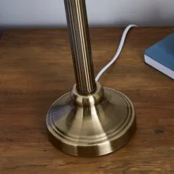 Dunelm Fluted Candlestick Antique Brass Table Lamp Base -Dunelm Lights Sales 1000001182 alt02