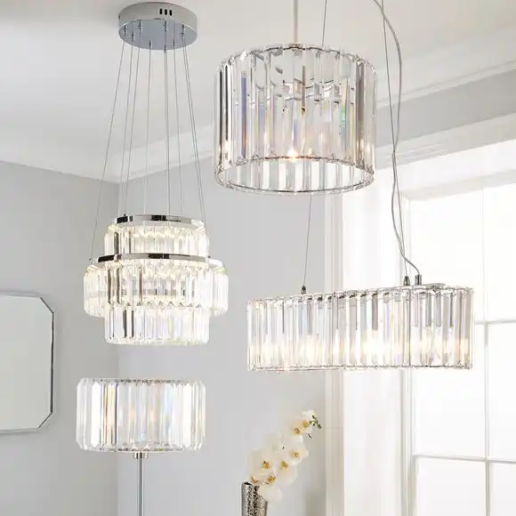 Acrylic Prism Chrome Easy Fit Pendant 4 Acrylic Prism Chrome Easy Fit Pendant - Image 4