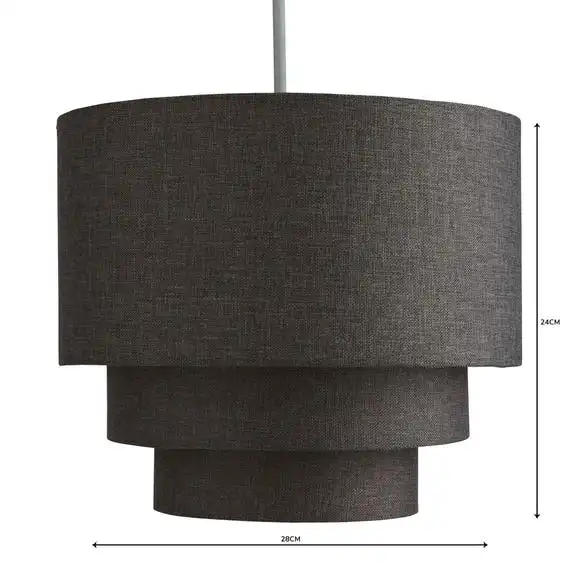 Dunelm Henna 3 Tier Faux Linen Lamp Shade 35cm Grey 4 Dunelm Henna 3 Tier Faux Linen Lamp Shade 35cm Grey - Image 4