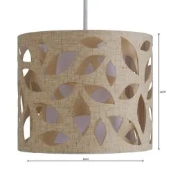 Botanical Leaf Cut Out Lamp Shade 25cm Nat -Dunelm Lights Sales 1000070526 alt04