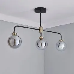Dunelm Tanner 3 Light Black Bar Ceiling Fitting -Dunelm Lights Sales 1000076102 alt01