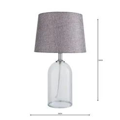 Dunelm Lenny Glass Clear Table Lamp -Dunelm Lights Sales 1000084125 alt04