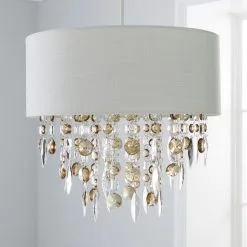 Dunelm Mila Ivory Jewel Shade Easy Fit Pendant 6 Dunelm Mila Ivory Jewel Shade Easy Fit Pendant -Dunelm Lights Sales 1000084151 alt01
