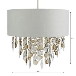 Dunelm Mila Ivory Jewel Shade Easy Fit Pendant 9 Dunelm Mila Ivory Jewel Shade Easy Fit Pendant -Dunelm Lights Sales 1000084151 alt04