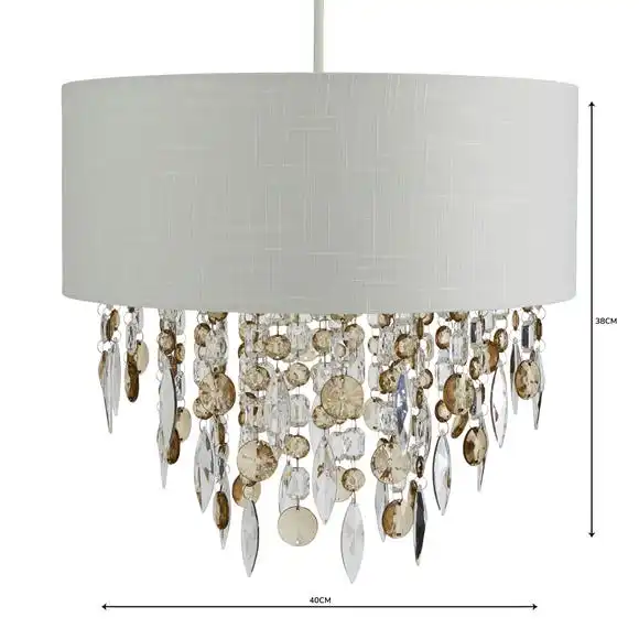 Dunelm Mila Ivory Jewel Shade Easy Fit Pendant 5 Dunelm Mila Ivory Jewel Shade Easy Fit Pendant - Image 5