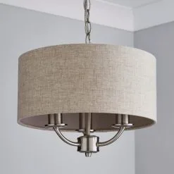 Dunelm Preston 3 Shaded Steel Ceiling Fitting -Dunelm Lights Sales 1000093246 alt01