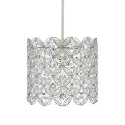 Dunelm Arden Floral Chrome Easy Fit Pendant -Dunelm Lights Sales 1000093327 alt05