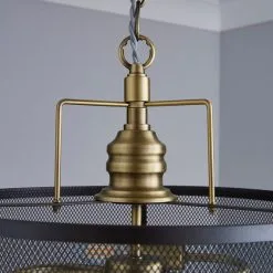 Dunelm Kalix 2 Light Mesh Black Gold Ceiling Fitting -Dunelm Lights Sales 1000111870 alt02