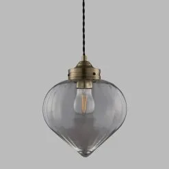 Dunelm Rio Voyager 1 Light Pendant Ribbed Glass Ceiling Fitting -Dunelm Lights Sales 1000112039 alt04
