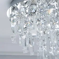 Dunelm Bel Air 3 Light Glass Bathroom Flush Ceiling Fitting -Dunelm Lights Sales 1000119702 alt02