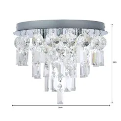 Dunelm Bel Air 3 Light Glass Bathroom Flush Ceiling Fitting -Dunelm Lights Sales 1000119702 alt06