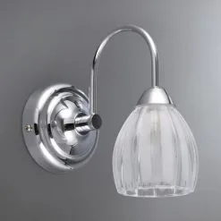 Dunelm Julius Ribbed Glass Bathroom Wall Light -Dunelm Lights Sales 1000119716 alt01