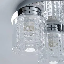 Dunelm Hylton 3 Light Glass Bathroom Flush Ceiling Fitting -Dunelm Lights Sales 1000119717 alt02