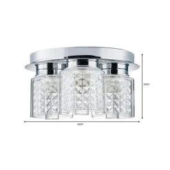 Dunelm Hylton 3 Light Glass Bathroom Flush Ceiling Fitting -Dunelm Lights Sales 1000119717 alt06