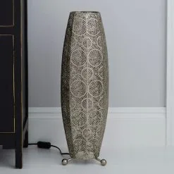 Dunelm Manila Moroccan 60cm Chrome Floor Lamp -Dunelm Lights Sales 1000119855 alt01