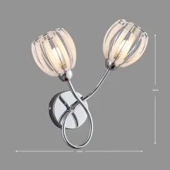 Dunelm Rosa 2 Light Chrome Wall Light -Dunelm Lights Sales 1000137329 alt04