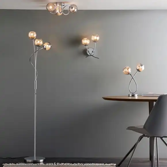 Dunelm Arta 2 Light Smoked Glass Table Lamp 6 Dunelm Arta 2 Light Smoked Glass Table Lamp - Image 6