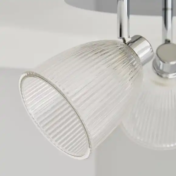 Dunelm Bremont 3 Light Ribbed Glass Bathroom Spotlight 3 Dunelm Bremont 3 Light Ribbed Glass Bathroom Spotlight - Image 3