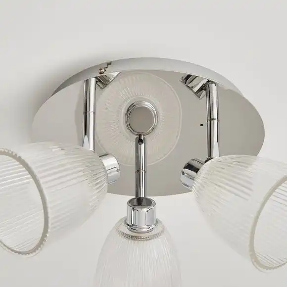 Dunelm Bremont 3 Light Ribbed Glass Bathroom Spotlight 4 Dunelm Bremont 3 Light Ribbed Glass Bathroom Spotlight - Image 4