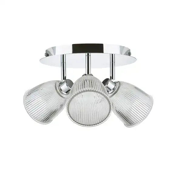 Dunelm Bremont 3 Light Ribbed Glass Bathroom Spotlight 6 Dunelm Bremont 3 Light Ribbed Glass Bathroom Spotlight - Image 6