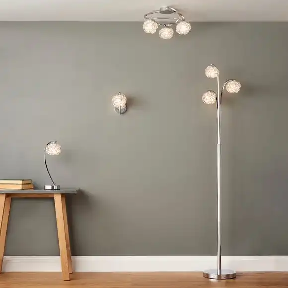 Dunelm Cecilie 3 Arm Chrome Floor Lamp 6 Dunelm Cecilie 3 Arm Chrome Floor Lamp - Image 6