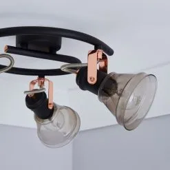 Dunelm Milas 3 Light Black Industrial Semi-Flush Ceiling Fitting -Dunelm Lights Sales 1000139082 alt03