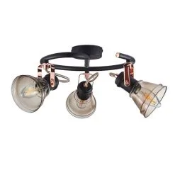 Dunelm Milas 3 Light Black Industrial Semi-Flush Ceiling Fitting -Dunelm Lights Sales 1000139082 alt05