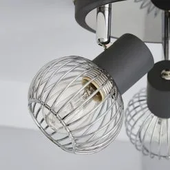 Dunelm Mattia 3 Light Wire Cage Matt Grey Spotlight -Dunelm Lights Sales 1000139084 alt02