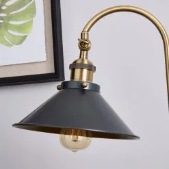 Dunelm Logan Antique Brass Grey Industrial Table Lamp -Dunelm Lights Sales 1000139099 alt02