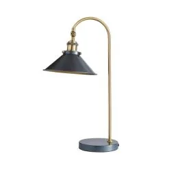 Dunelm Logan Antique Brass Grey Industrial Table Lamp -Dunelm Lights Sales 1000139099 alt05