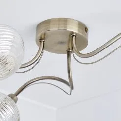 Dunelm Temossi 3 Light Mercury Glass Semi-Flush Ceiling Fitting -Dunelm Lights Sales 1000139113 alt03