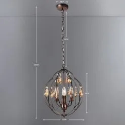 Dunelm Salino Globe 3 Light Antique Copper Chandelier -Dunelm Lights Sales 1000139119 alt04