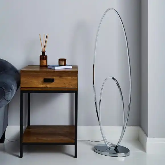 Dunelm Menton Dimmable Integrated LED Chrome Floor Lamp 2 Dunelm Menton Dimmable Integrated LED Chrome Floor Lamp - Image 2