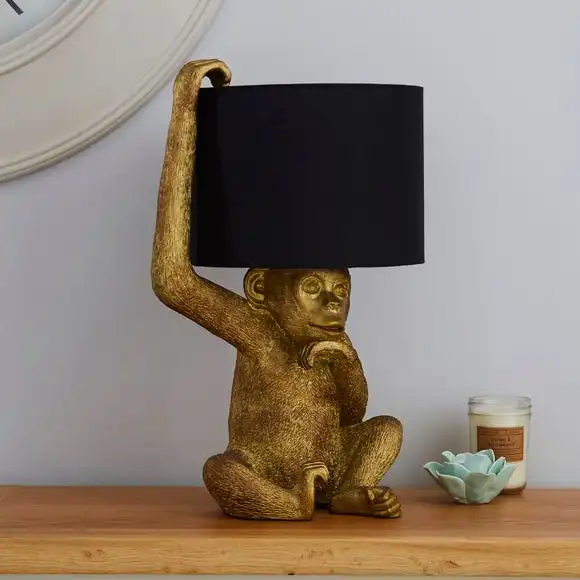 Dunelm Odisha Resin Monkey Gold Table Lamp 2 Dunelm Odisha Resin Monkey Gold Table Lamp - Image 2