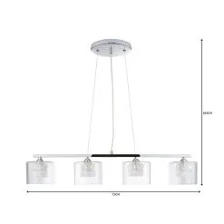 Dunelm Erie 4 Light Bar Glass Diner Ceiling Fitting -Dunelm Lights Sales 1000144744 alt06