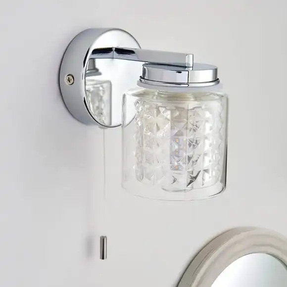 Dunelm Hylton Glass Bathroom Wall Light 2 Dunelm Hylton Glass Bathroom Wall Light - Image 2