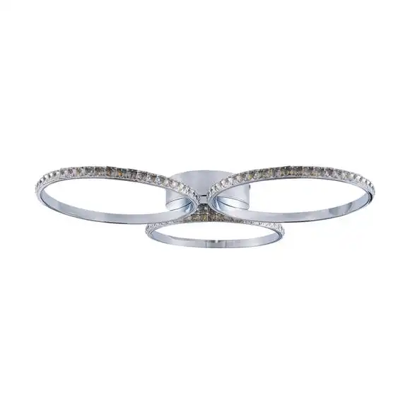 Dunelm Oraylia 3 Light Integrated LED Hoops Jewel Chrome Ceiling Fitting 5 Dunelm Oraylia 3 Light Integrated LED Hoops Jewel Chrome Ceiling Fitting - Image 5