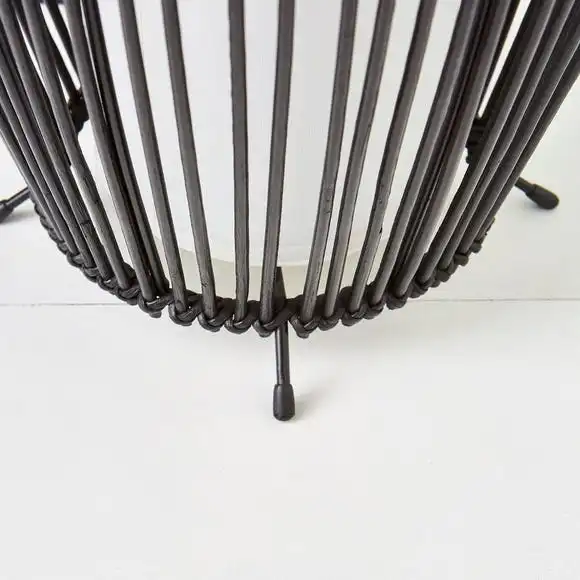 Dunelm Alec Natural Cane Black Floor Lamp 3 Dunelm Alec Natural Cane Black Floor Lamp - Image 3