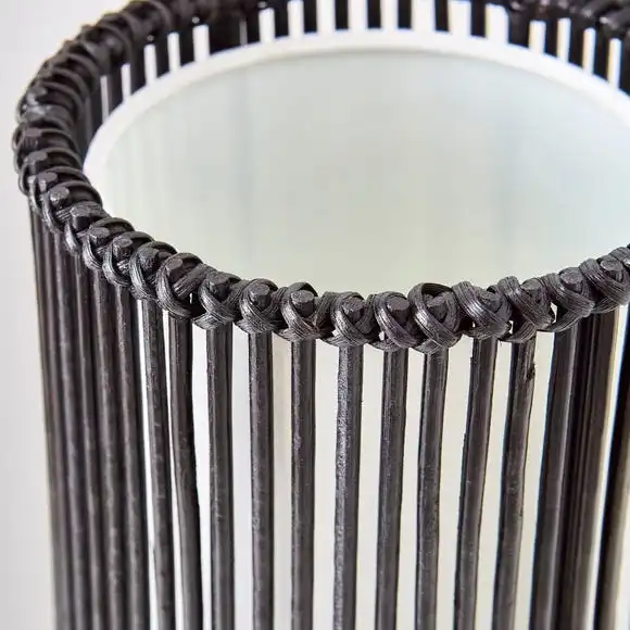 Dunelm Alec Natural Cane Black Floor Lamp 4 Dunelm Alec Natural Cane Black Floor Lamp - Image 4