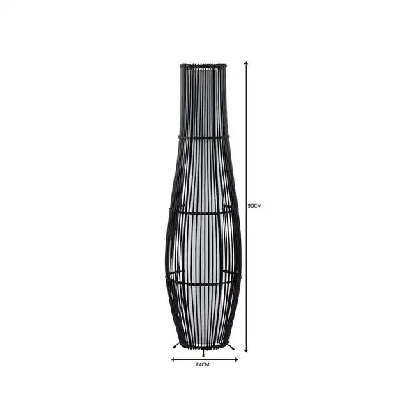 Dunelm Alec Natural Cane Black Floor Lamp 6 Dunelm Alec Natural Cane Black Floor Lamp - Image 6