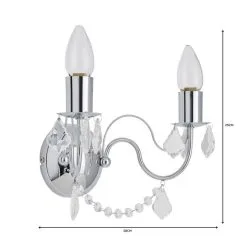 Dunelm Elizabeth 2 Light Chrome Bathroom Wall Light -Dunelm Lights Sales 1000149087 alt06