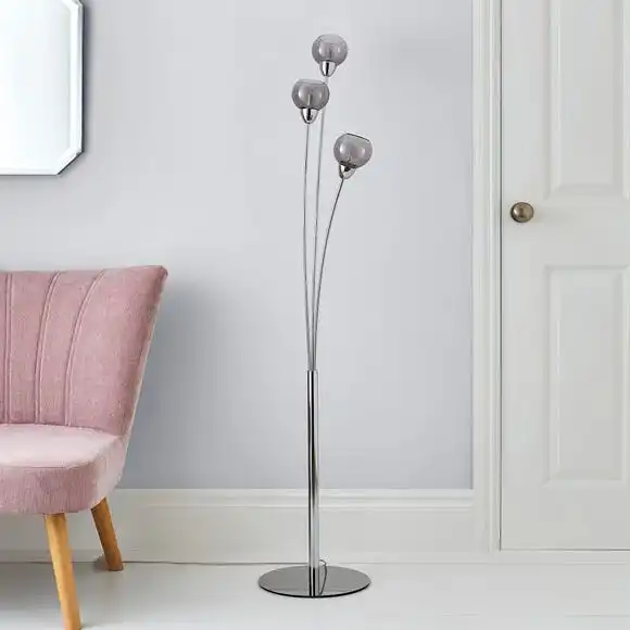 Dunelm Kelly 3 Arm Bubble Glass Floor Lamp 2 Dunelm Kelly 3 Arm Bubble Glass Floor Lamp - Image 2