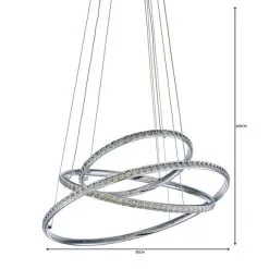 Dunelm Cali 3 Light Integrated LED Hoop Crystal Ceiling Fitting -Dunelm Lights Sales 1000149123 alt06