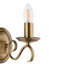 Vogue Lighting Vogue Bernice 2 Light Wall Light Antique Brass -Dunelm Lights Sales 1000156380 alt03