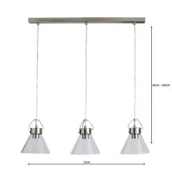 Dunelm Delavin 3 Light Glass Diner Ceiling Fitting -Dunelm Lights Sales 1000157749 alt04