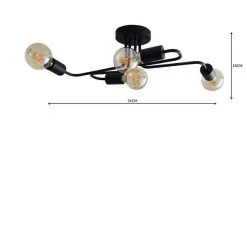 Dunelm Kacy 4 Light Black Flush Ceiling Fitting -Dunelm Lights Sales 1000157752 alt04
