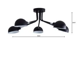 Elements Borr 5 Light Black Ceiling Fitting -Dunelm Lights Sales 1000157756 alt04