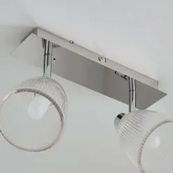 Dunelm Bremont 2 Light Ribbed Glass Bathroom Spotlight -Dunelm Lights Sales 1000157769 alt03