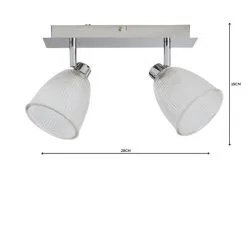 Dunelm Bremont 2 Light Ribbed Glass Bathroom Spotlight -Dunelm Lights Sales 1000157769 alt04
