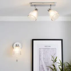 Dunelm Bremont 2 Light Ribbed Glass Bathroom Spotlight -Dunelm Lights Sales 1000157769 alt08